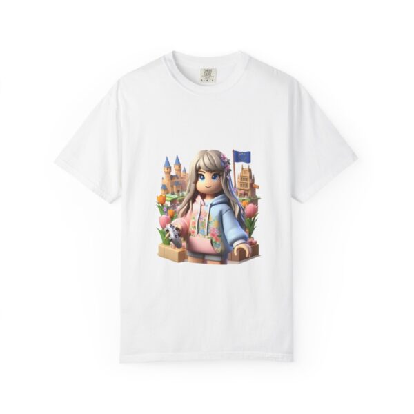 T-Shirt | A_3D cartoon character inspired by Roblox_ featuring a girl with light skin and blonde hair. - Image 5