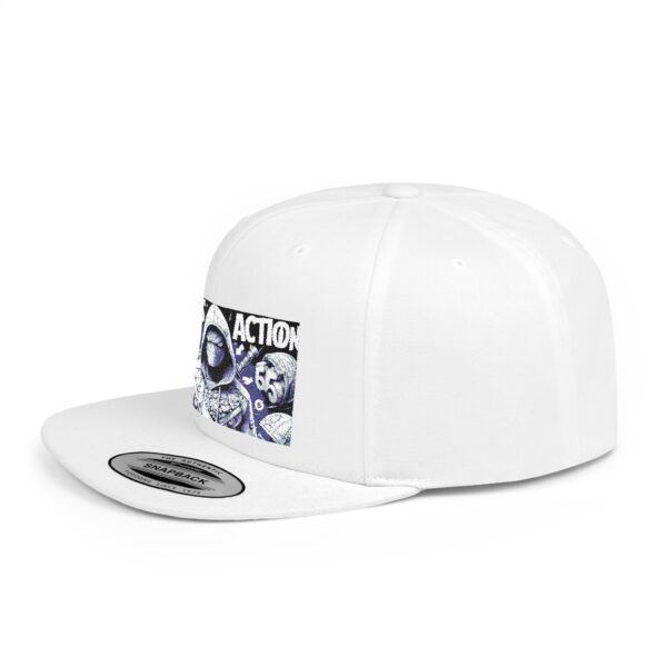 Comics Action Snapback Hat - Graphic Flat Bill Cap, Gift for Comic Lovers, Streetwear Accessory, Unique Fashion, Trendy Gift Idea - Image 6