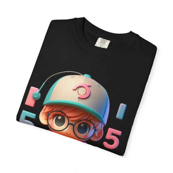 T-Shirt | Unisex Chibi Gamer A cute and charismatic 3D character in chibi style, characterized by a larger head and smaller body. The hoodie uses a vibrant yet soft color palette, and the cap displays a stylized typography - Image 5
