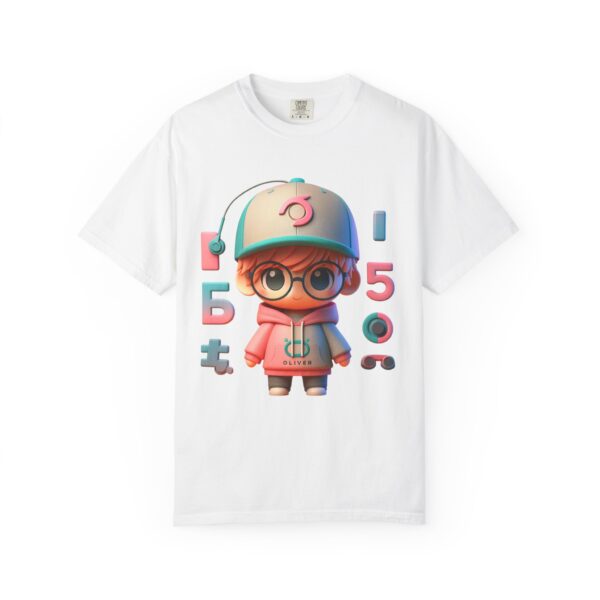 T-Shirt | Unisex Chibi Gamer A cute and charismatic 3D character in chibi style, characterized by a larger head and smaller body. The hoodie uses a vibrant yet soft color palette, and the cap displays a stylized typography - Image 11