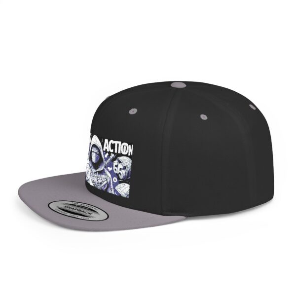 Comics Action Snapback Hat - Graphic Flat Bill Cap, Gift for Comic Lovers, Streetwear Accessory, Unique Fashion, Trendy Gift Idea - Image 15
