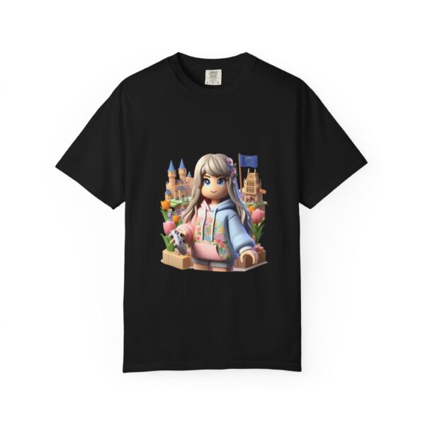 T-Shirt | A_3D cartoon character inspired by Roblox_ featuring a girl with light skin and blonde hair. - Image 2