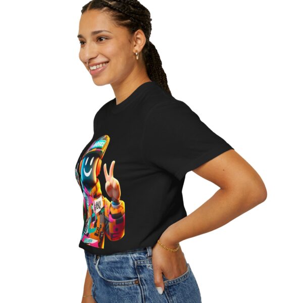 T-Shirt | Urban Roblox Remix A 3D character inspired by classic Roblox avatars, with a vibrant hoodie featuring geometric details and modern textures - Image 7