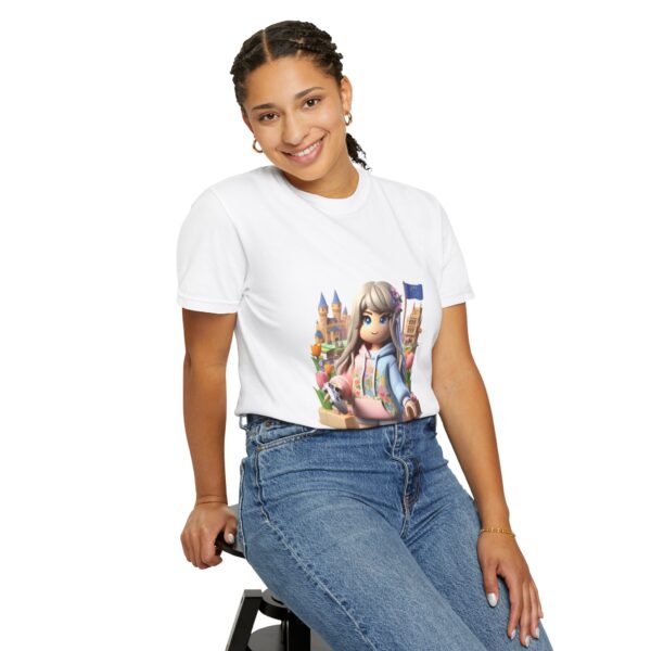 T-Shirt | A_3D cartoon character inspired by Roblox_ featuring a girl with light skin and blonde hair. - Image 7