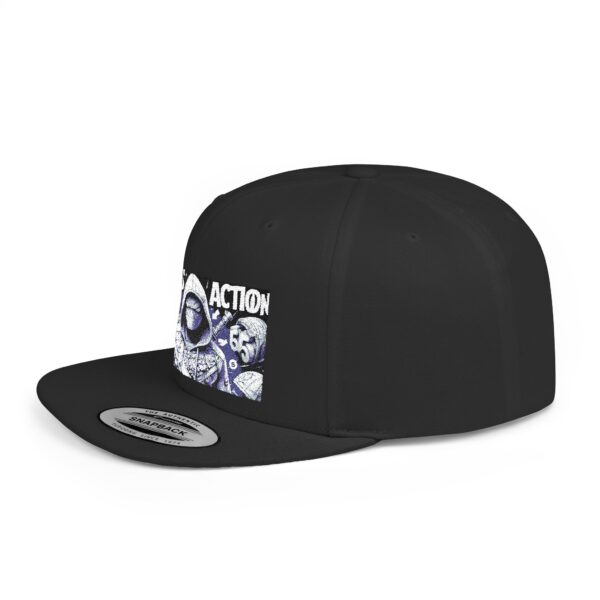 Comics Action Snapback Hat - Graphic Flat Bill Cap, Gift for Comic Lovers, Streetwear Accessory, Unique Fashion, Trendy Gift Idea - Image 12